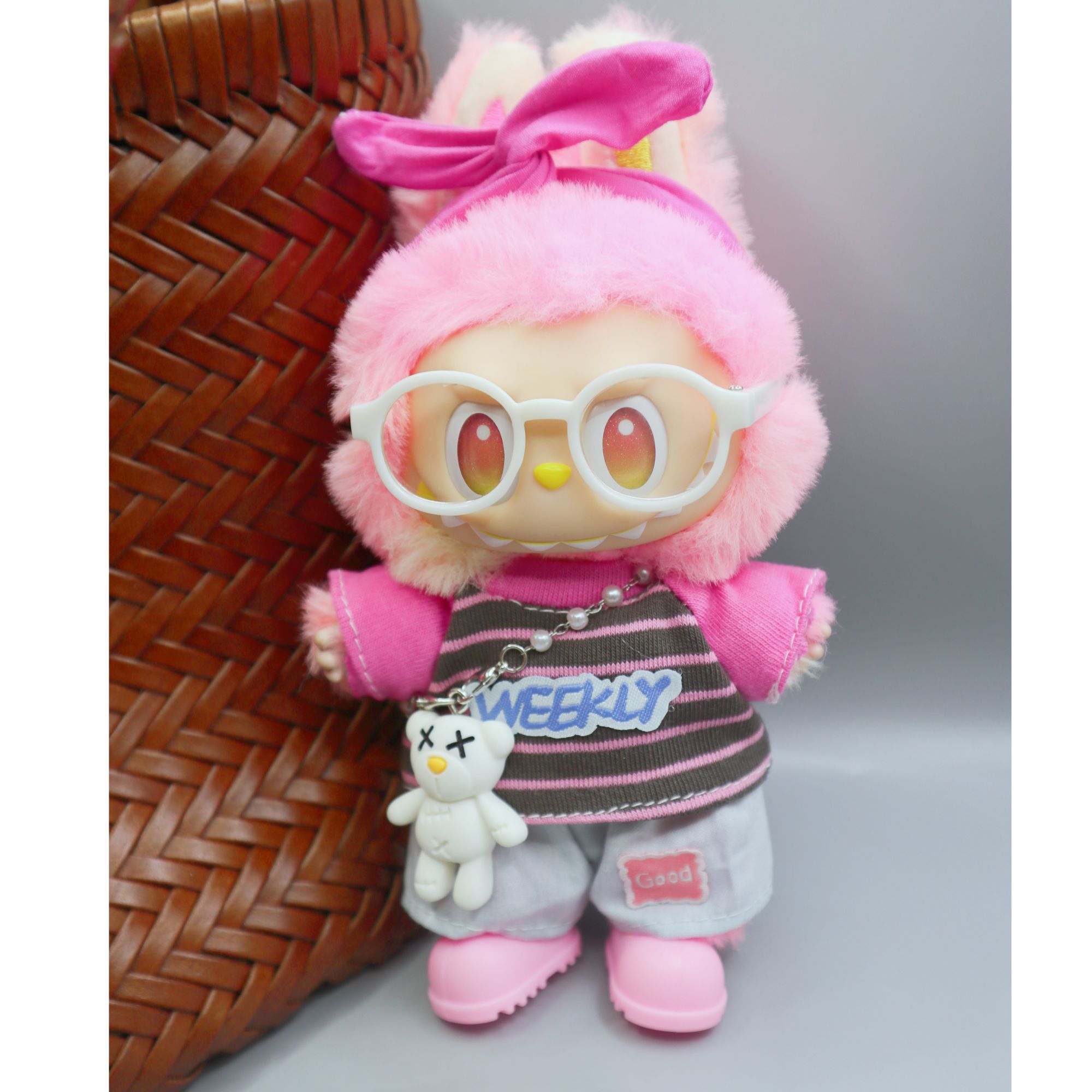 【玫红色套装】15-17cm一二三代布布同比例通用娃衣着替（不含娃）