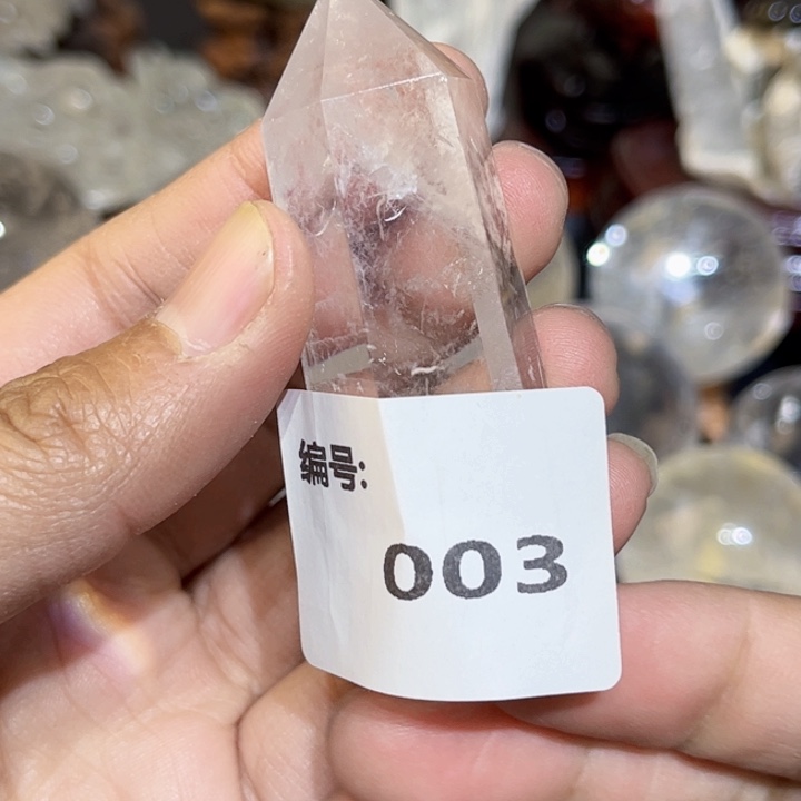 水晶六棱柱未镶嵌摆件