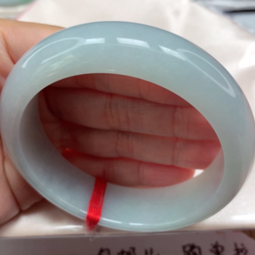 【闪购商品】翡翠手镯未镶嵌冰胶宽版手镯5758圈24号