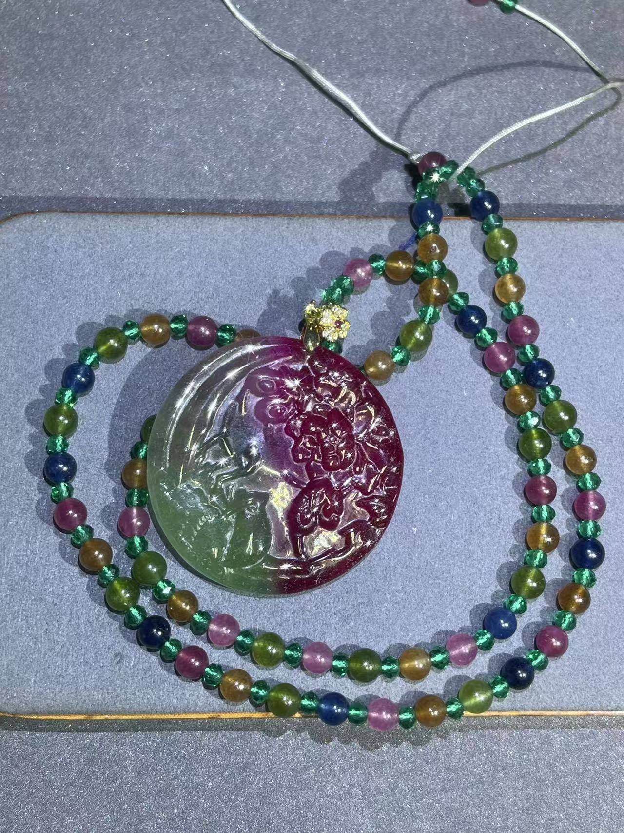 a3708双色圆牌项链多样发