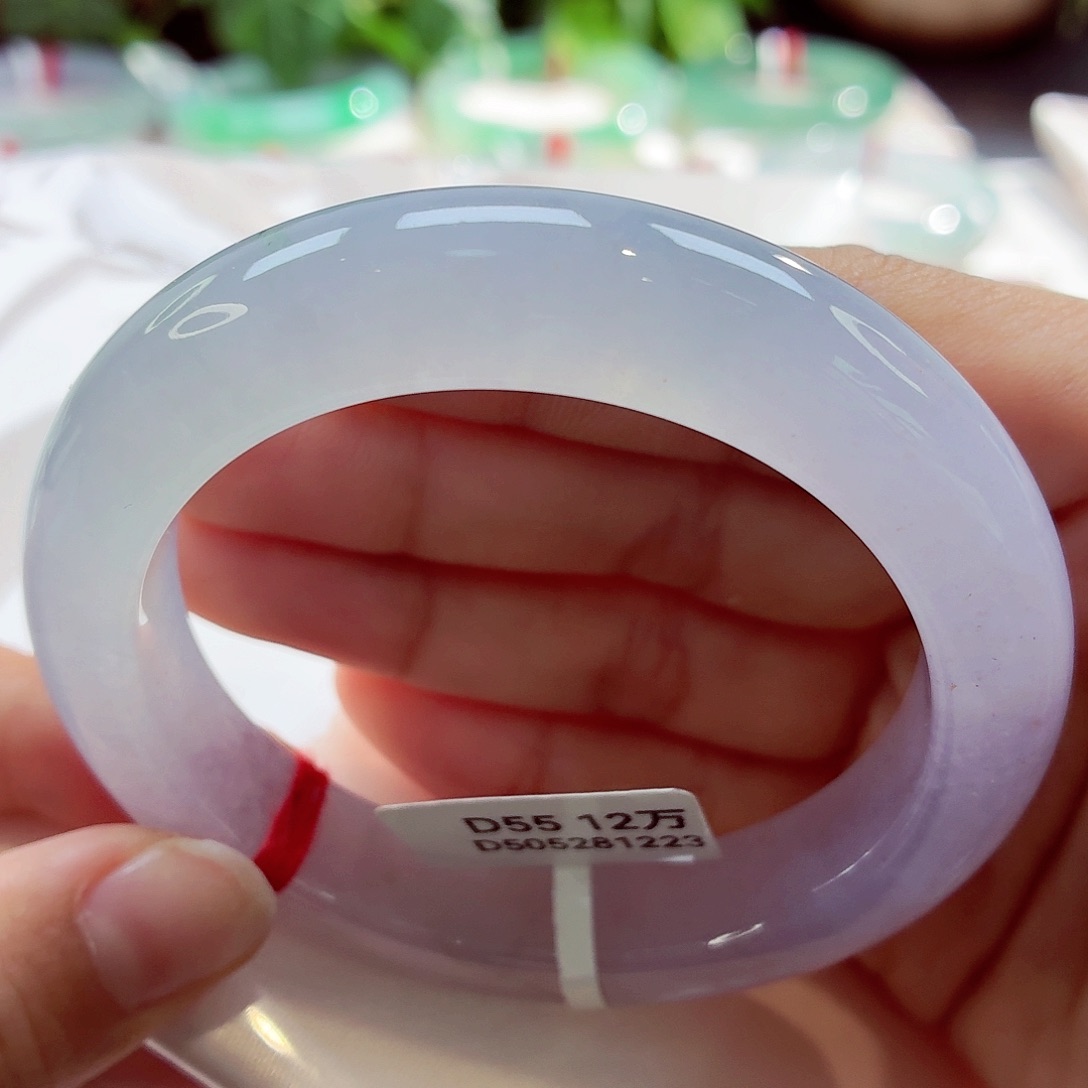 翡翠未镶嵌手镯桃花粉