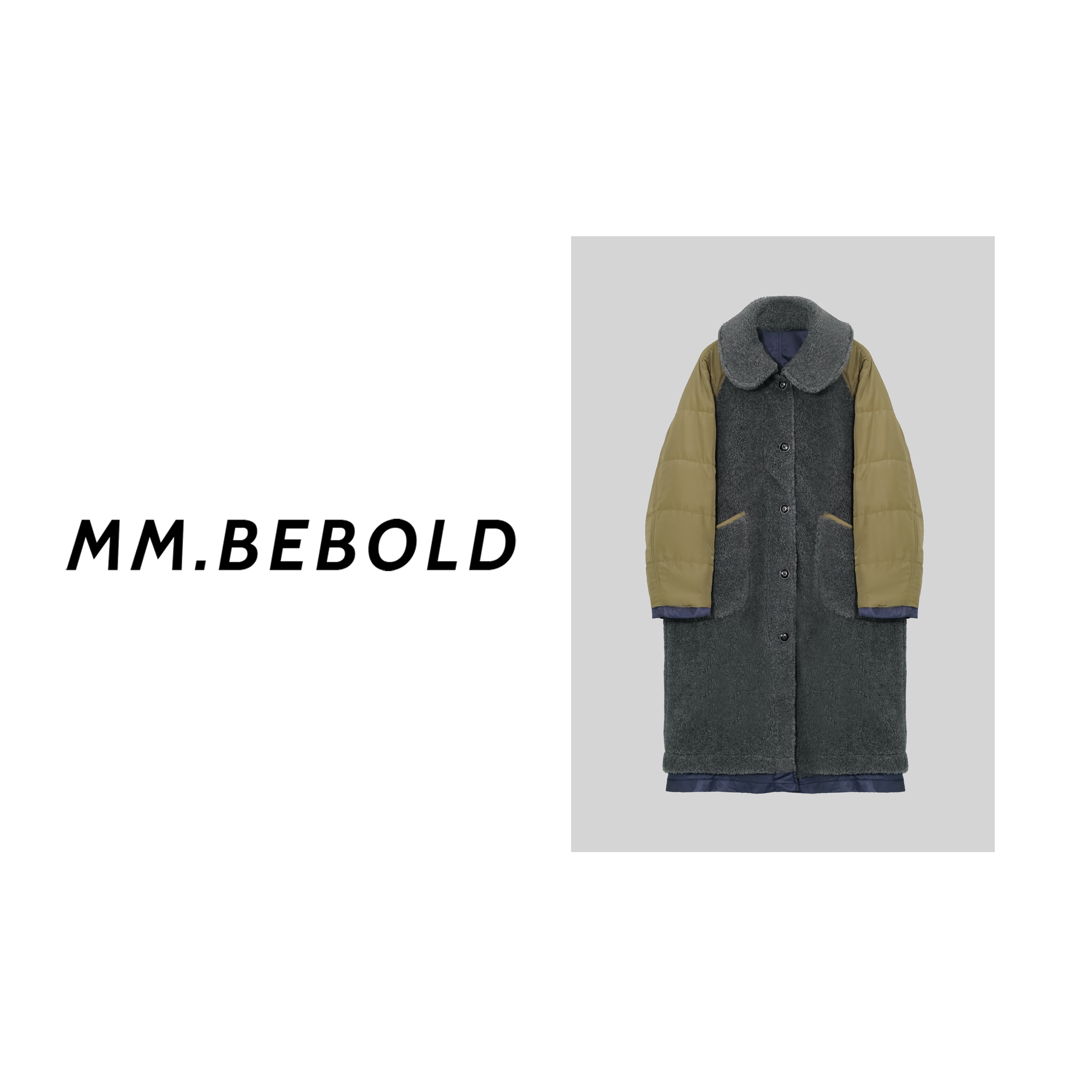 【蓓蓓精选】云烟 双面穿复古撞色长款保暖棉服外套MQJ2807