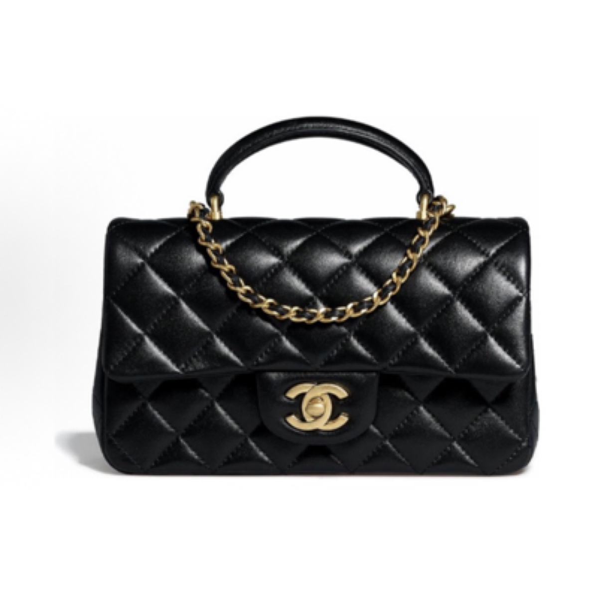 99新 Chanel/香奈儿 25年新款黑金CF大mini手拎包斜挎包芯片6月票