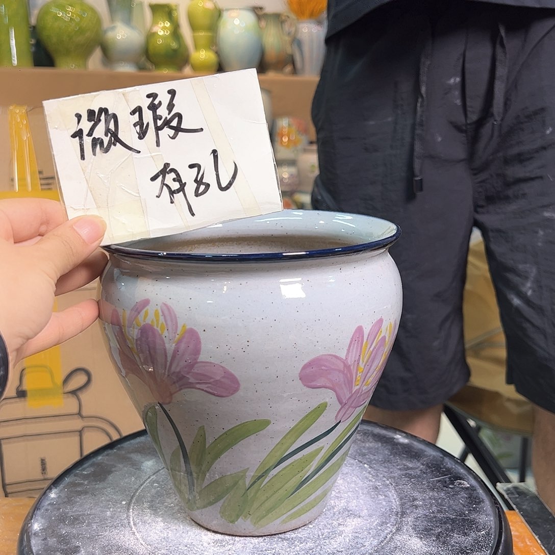 景德镇陶瓷花盆微瑕123