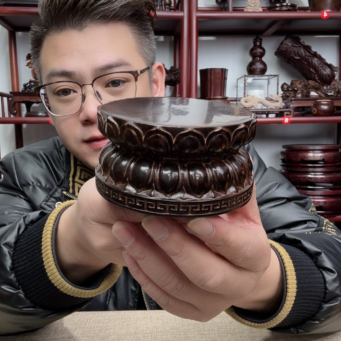 大红酸枝工艺品底座