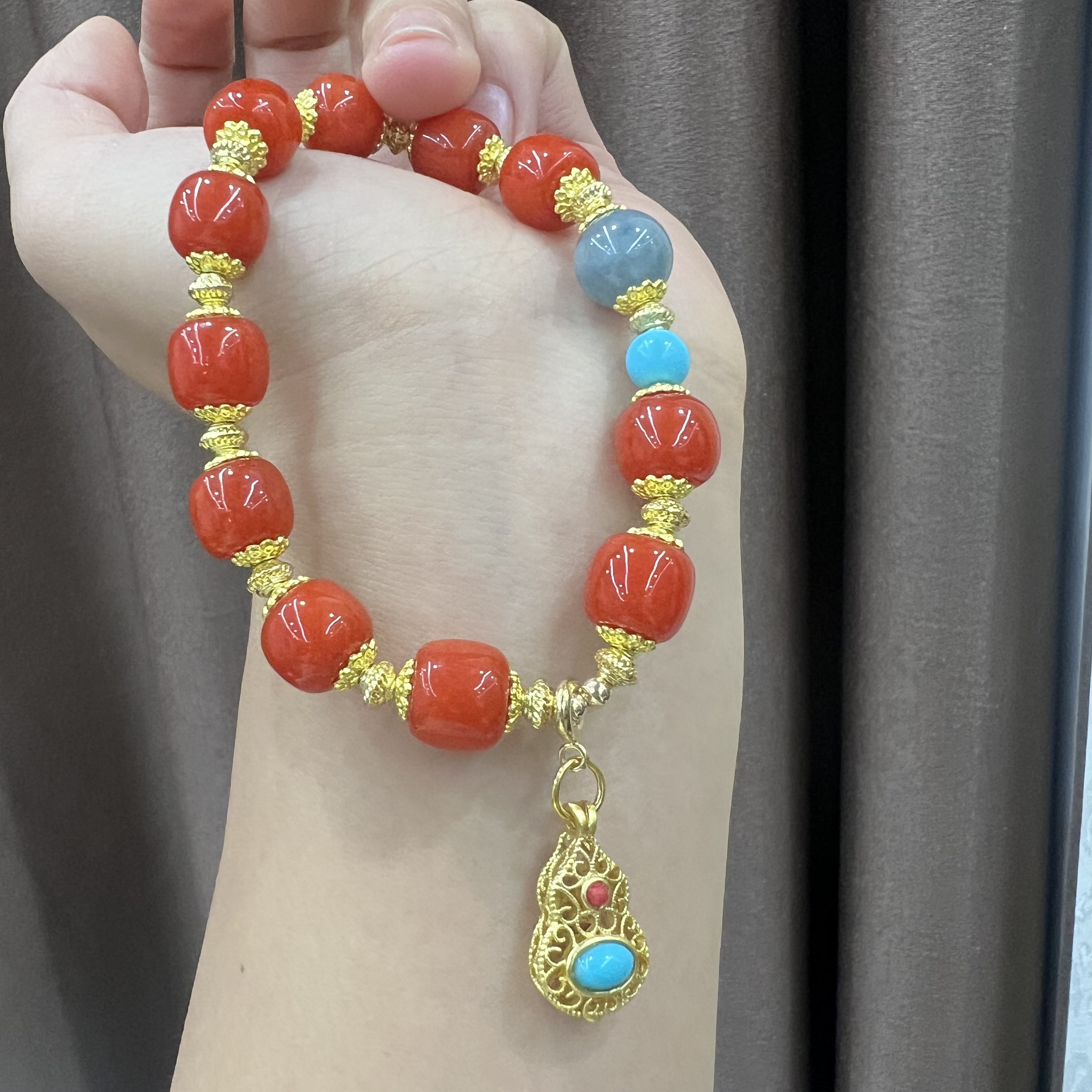 高定珠宝红翡手链HF705S068