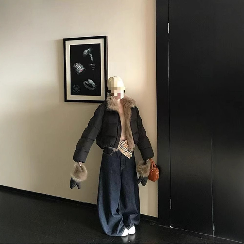 韩系高级感轻奢毛茸茸蓬松面包服外套女冬季新款短款棉服