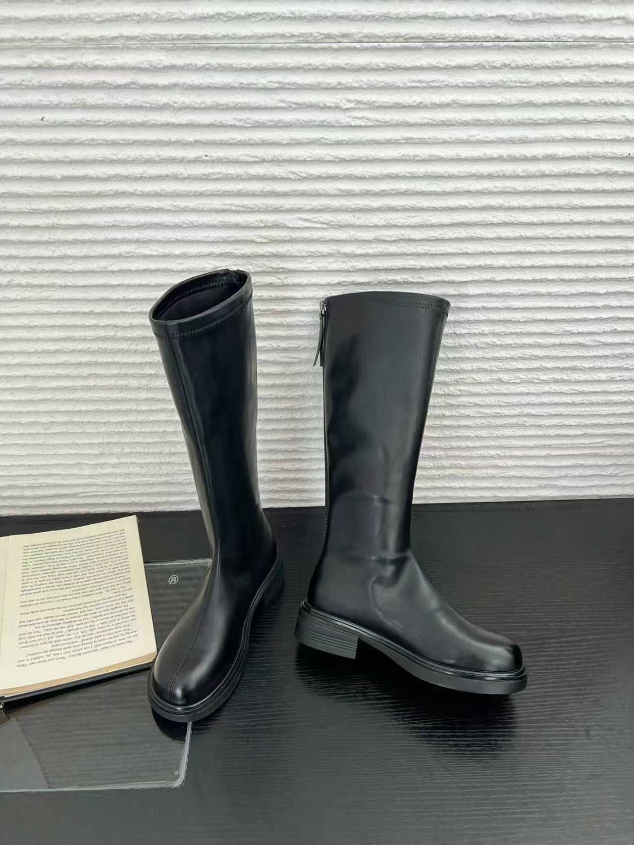 时装靴时尚女靴高筒靴冬季过膝女鞋长靴骑士秋冬百搭加绒平底长筒