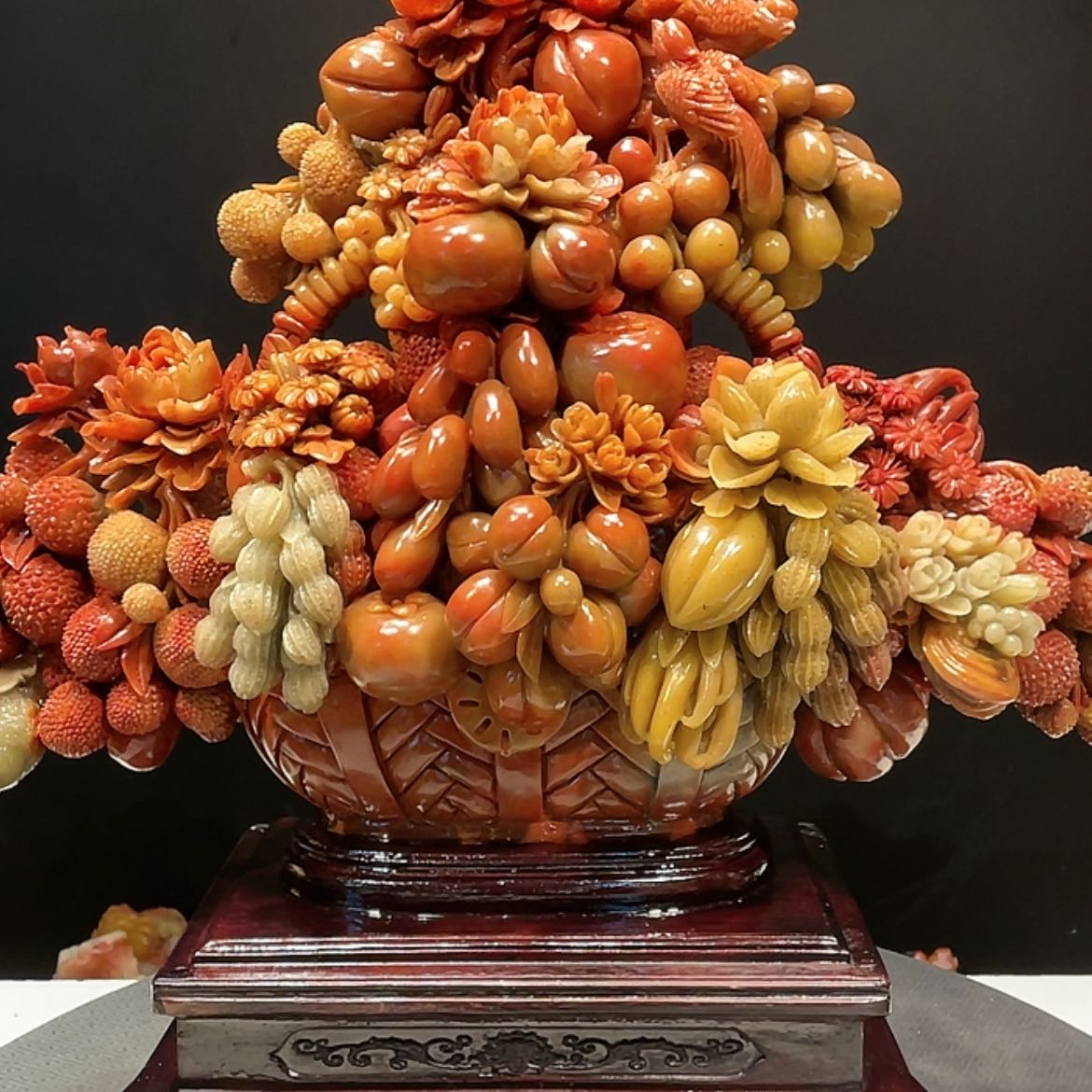 【闪购商品】寿山石你****f花开富贵摆件工艺品