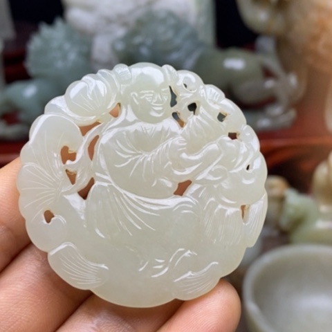 和田玉未镶嵌吊坠(不含链)