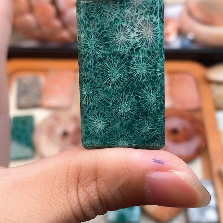 硅化玉颈饰未镶嵌小**摊