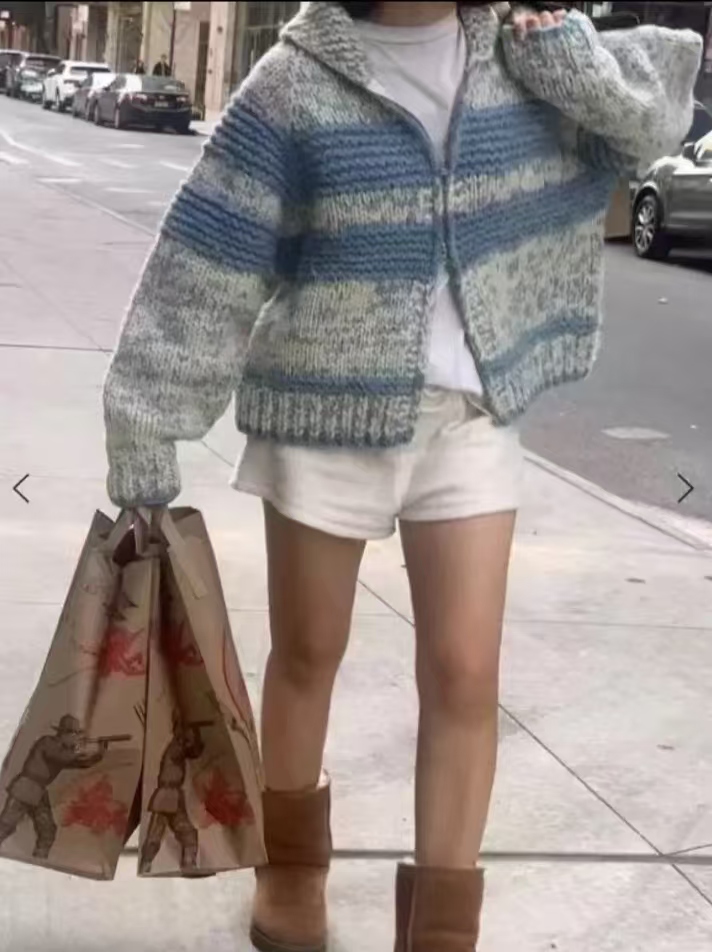 100羊毛星空眼泪韩代纯手工粗棒针