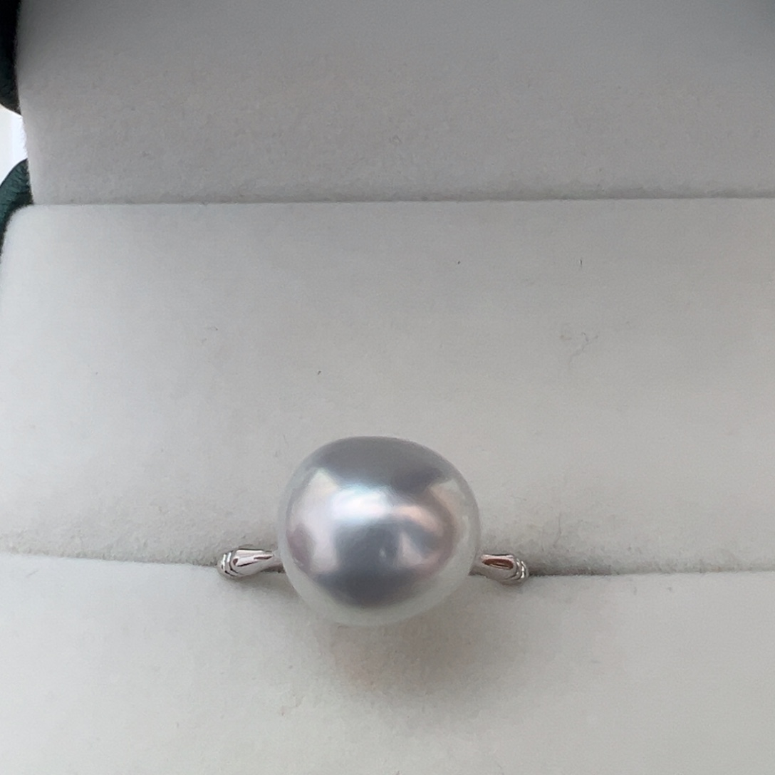 银S925镶嵌戒指海水珍珠