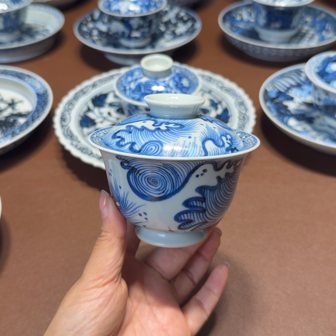 手工手绘茶具盖碗