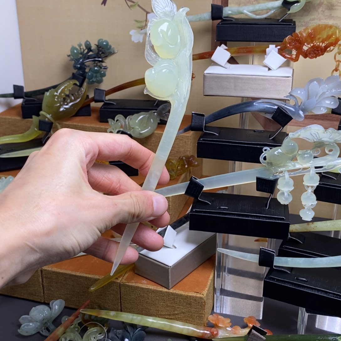 岫玉发簪未镶嵌嬿