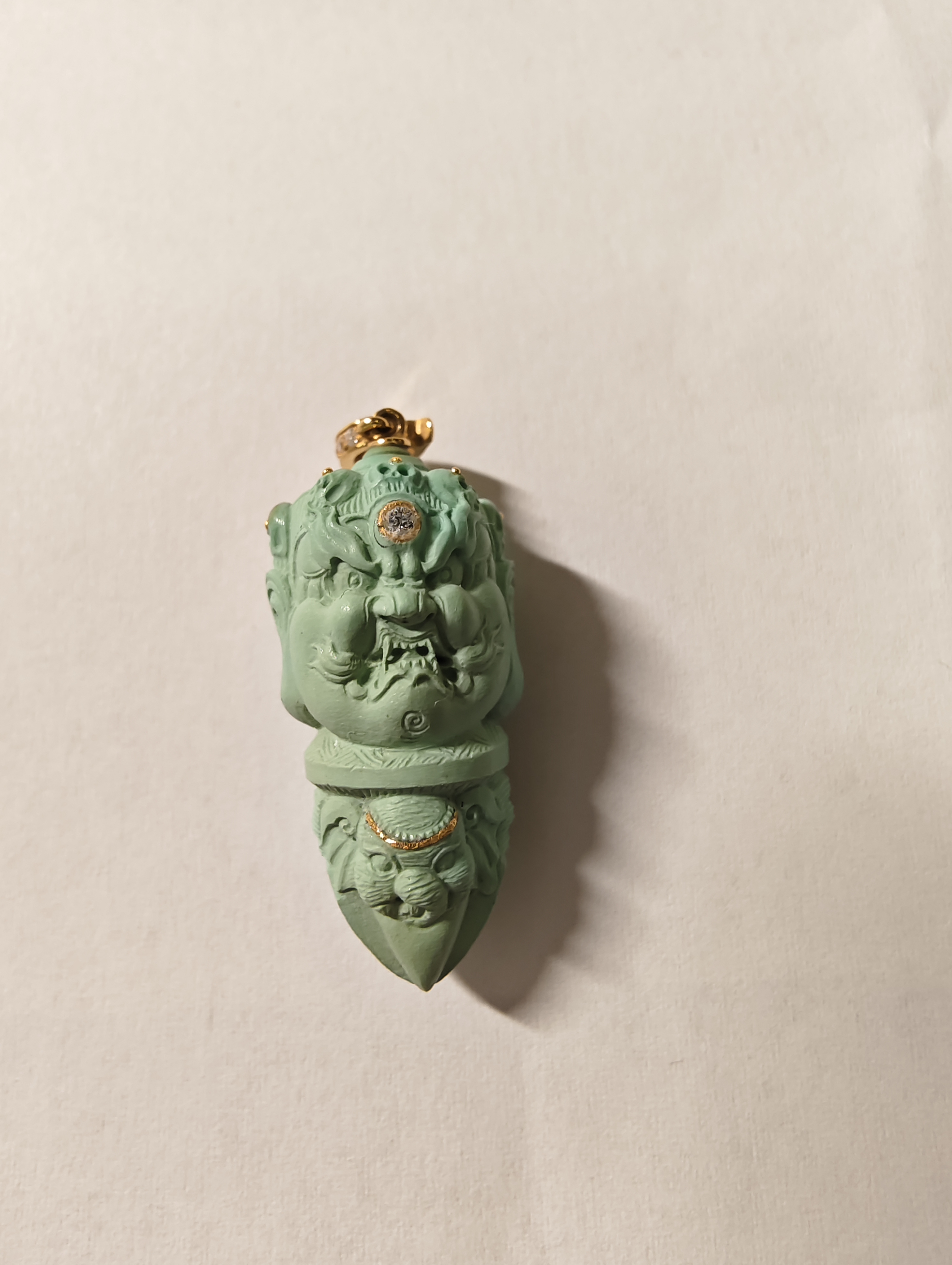 大黑天金刚杵男女时尚配饰降魔杵绿松雕刻件