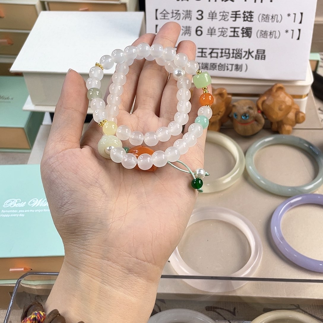 针钠钙石手饰银S800镀金镶嵌