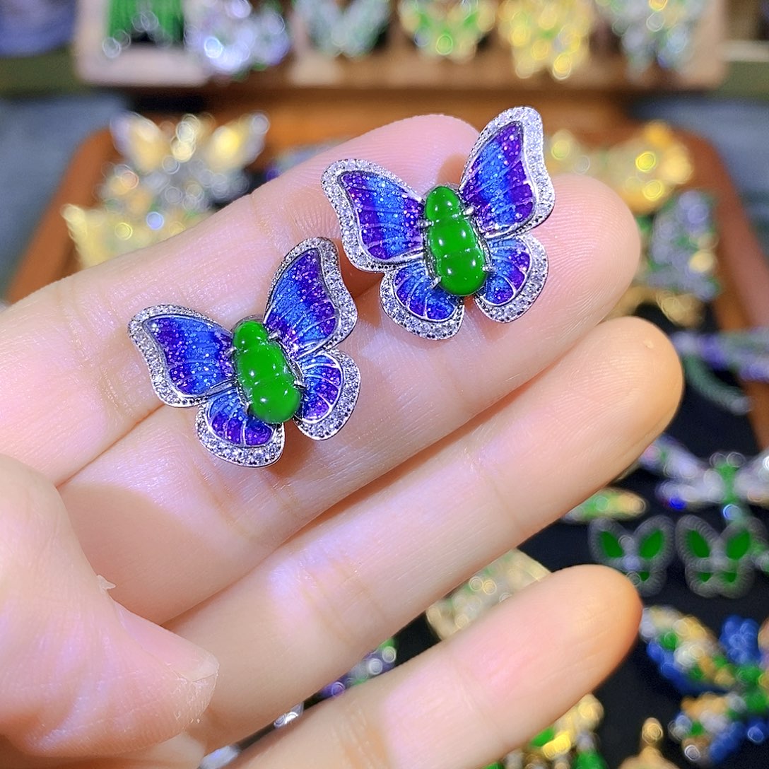 吊坠(不含链)银S925镶嵌翡翠