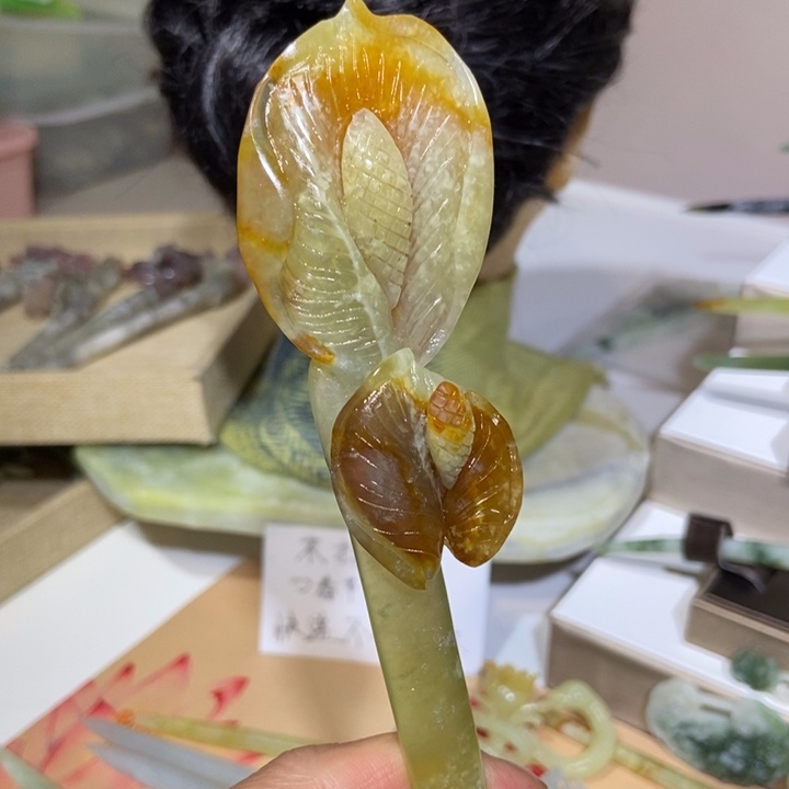 蛇纹石玉发饰未镶嵌