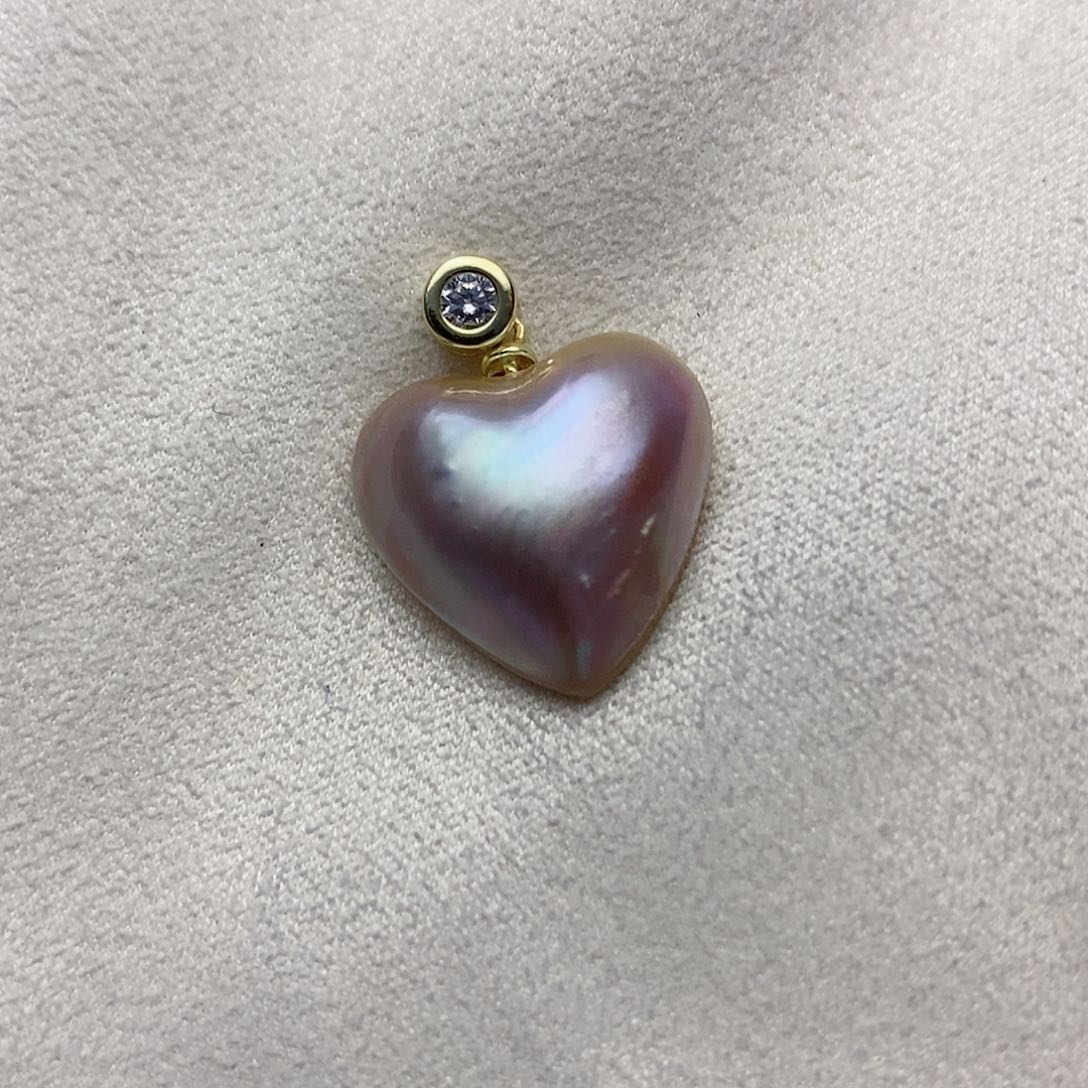 【闪购商品】拼合珍珠（马贝珠）颈饰银S925镶嵌45