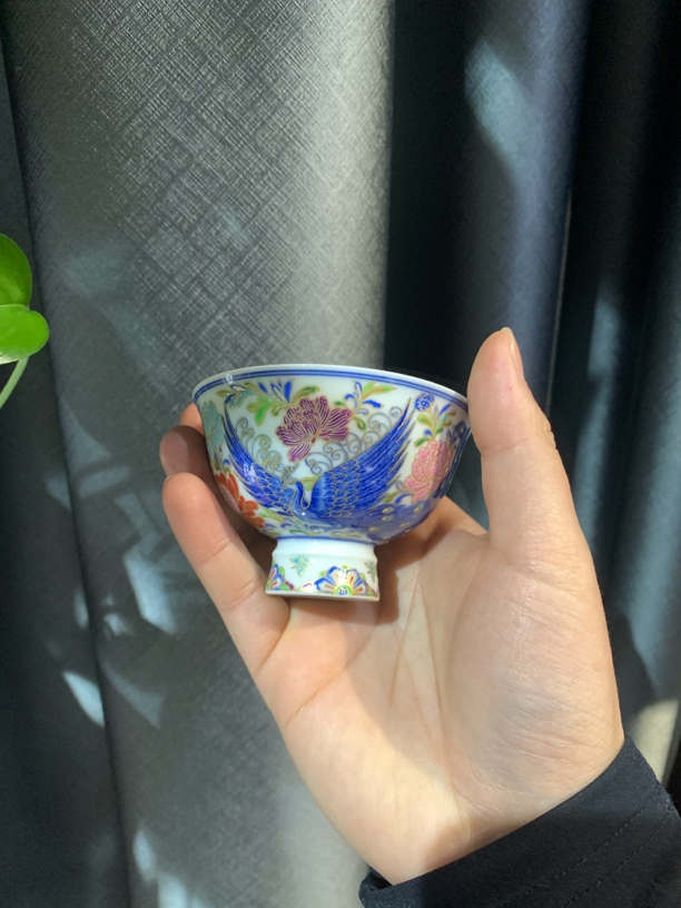 孔雀杯景德镇高端手工手绘主人杯