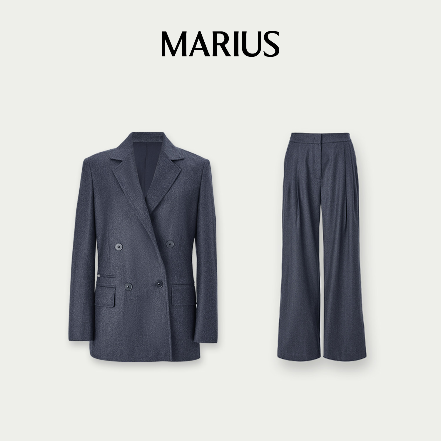 MARIUS【双12好物】“首都套”H型翻领西装套装现代服装