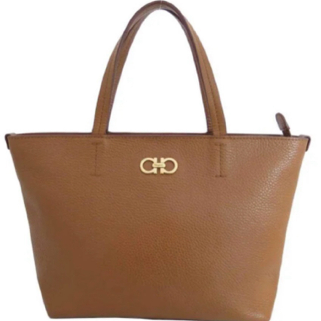 95新 FERRAGAMO/菲拉格慕 棕色 购物袋 托特/JW3635