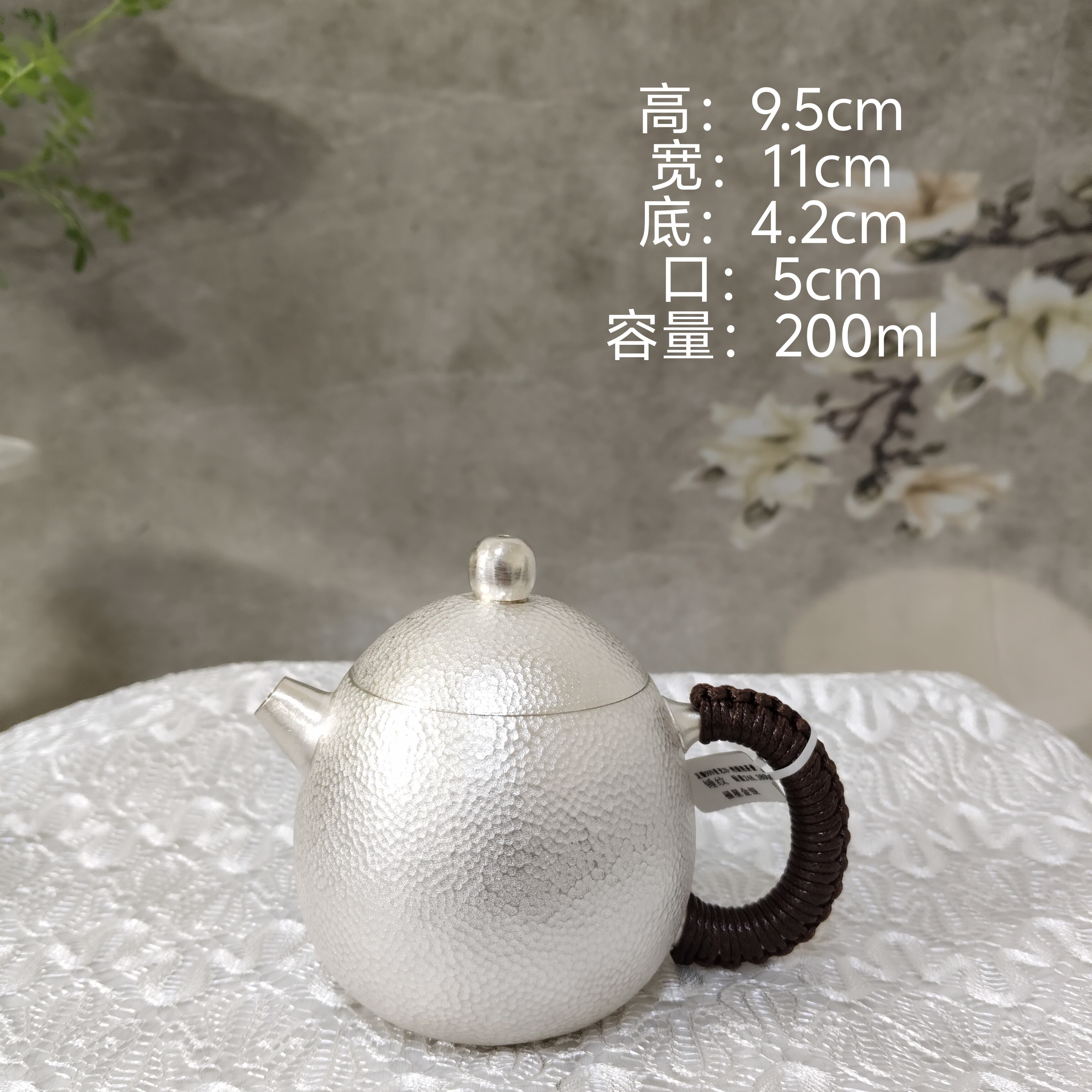 足银999纯手工家用泡壶简约大气龙蛋壶