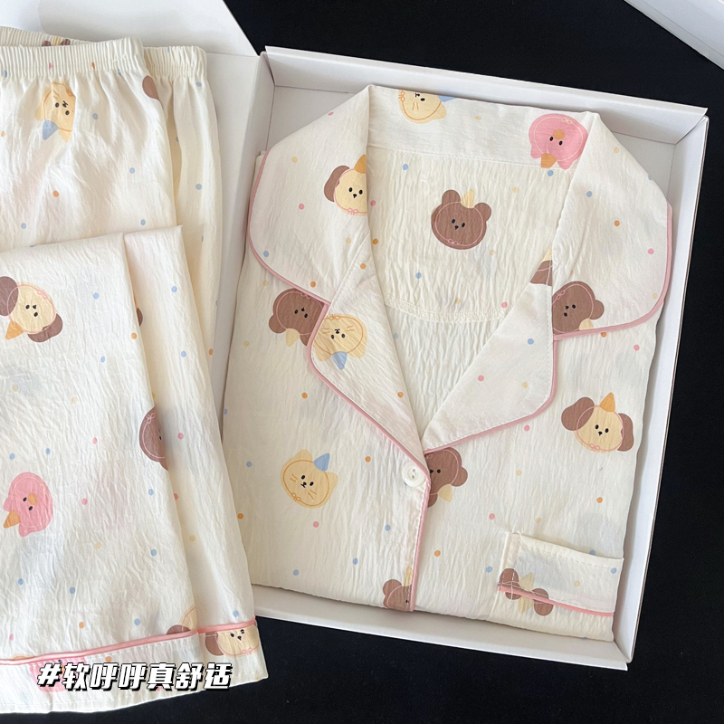 奶黄狗熊云朵棉睡衣秋冬季女款爆款2025新款家居服长袖长裤套装