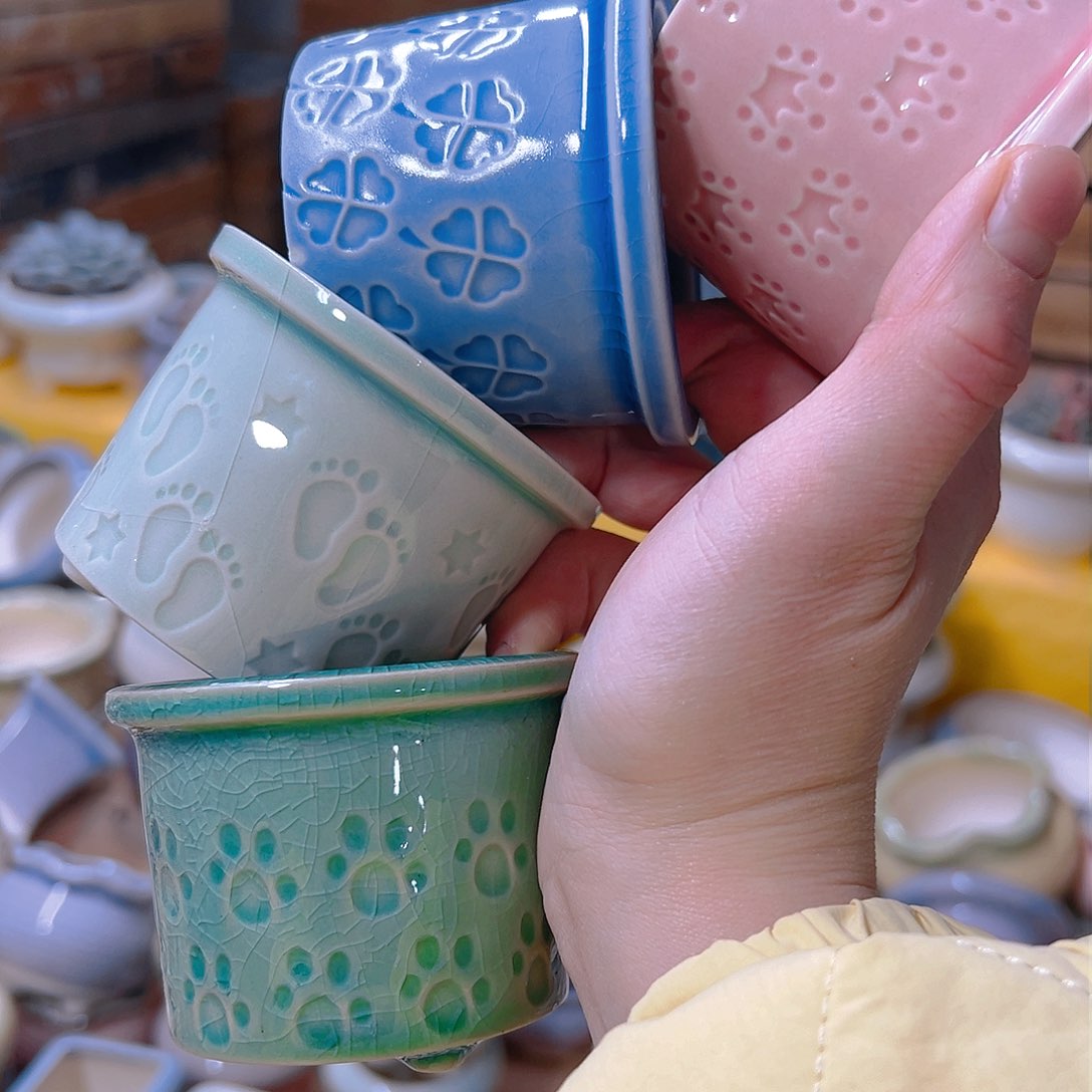 红陶陶瓷花盆当场满12包邮