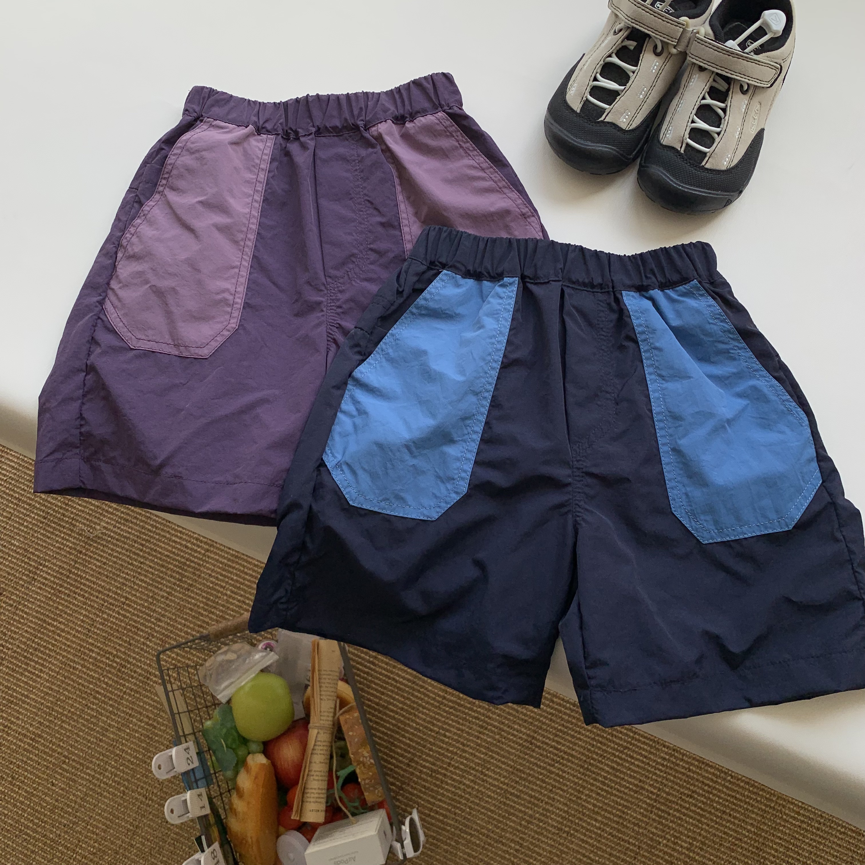 【棉烊速干裤】中小童韩系简约百搭防水拼色短裤儿童速干裤