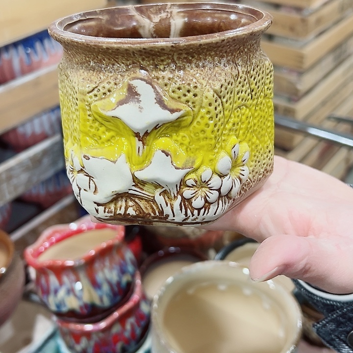 有孔.凑满10元发货多肉陶瓷花盆！