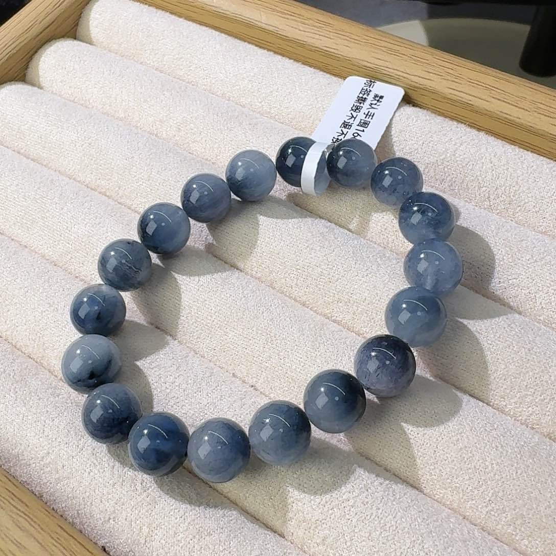 水晶手串未镶嵌蓝兔毛11