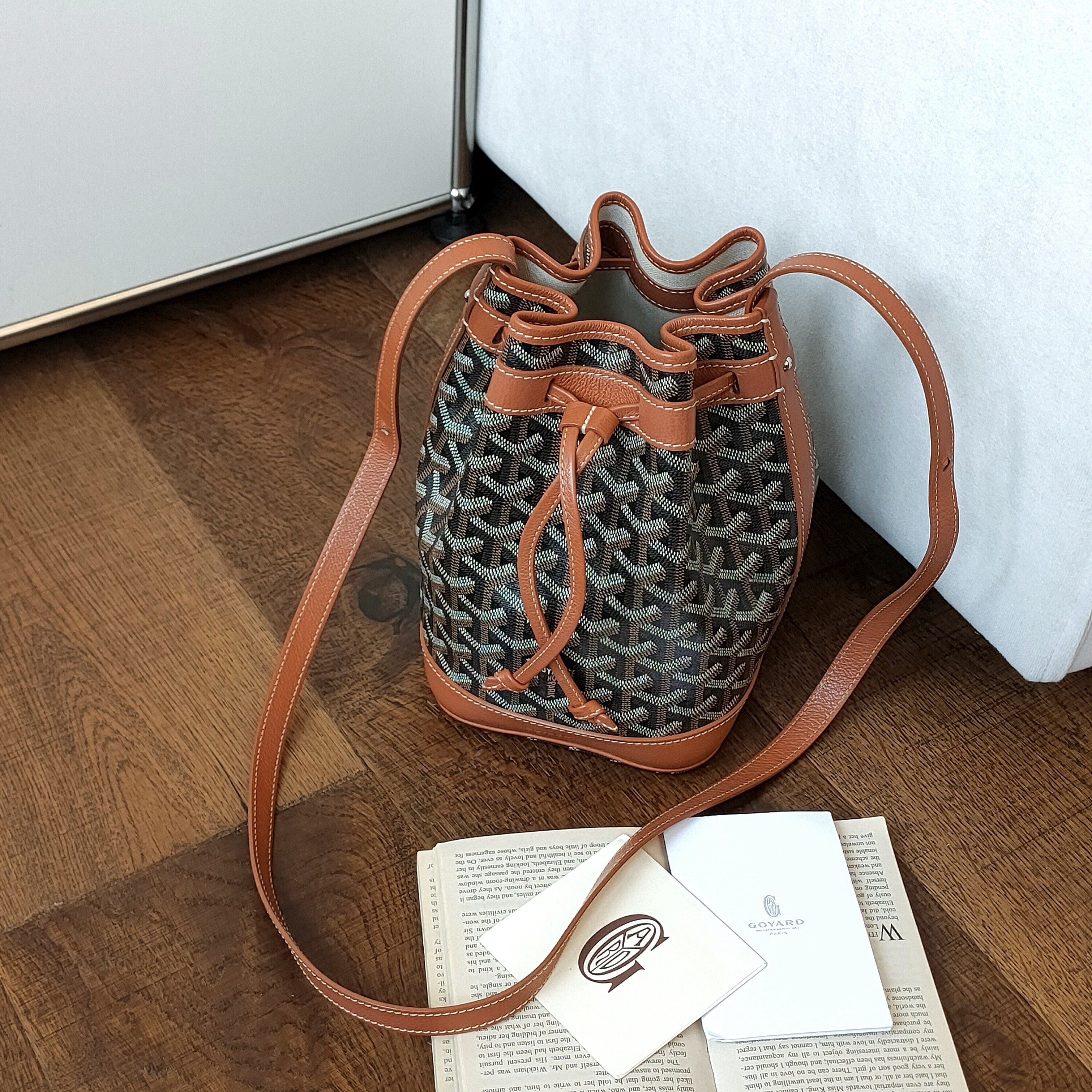 95新 Goyard Azul - Goyard 棕色老花小号水桶包 44984