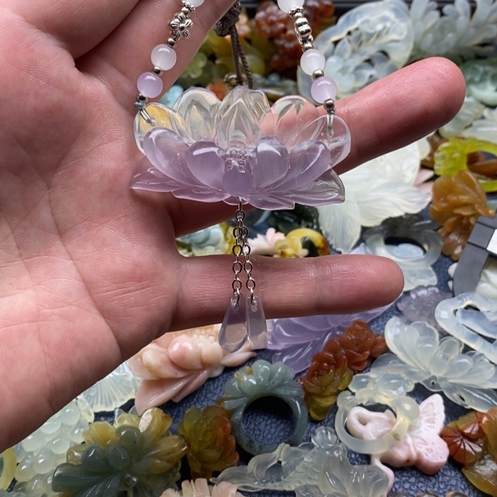 蛇纹石玉合金颈饰