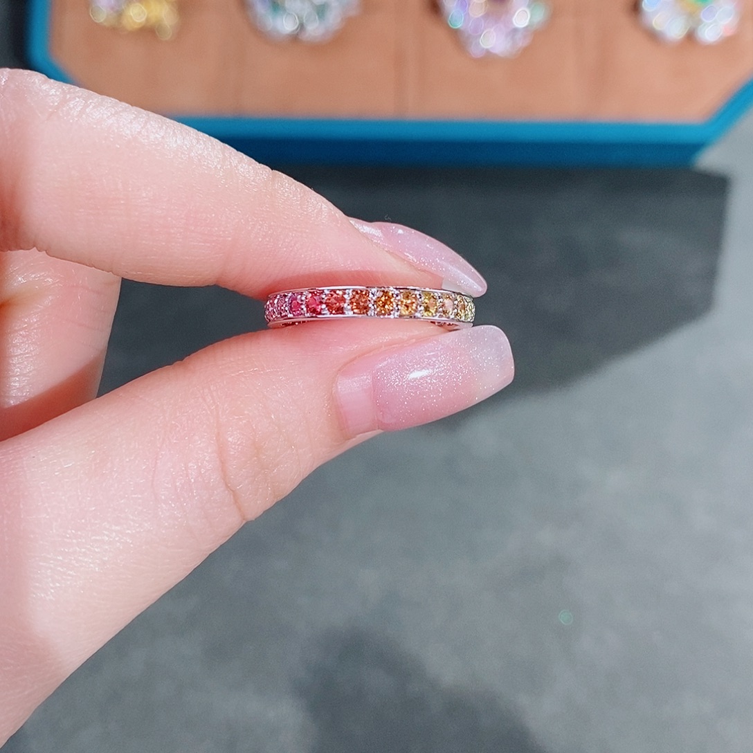 彩色蓝宝石戒指18K金镶嵌1.174ct