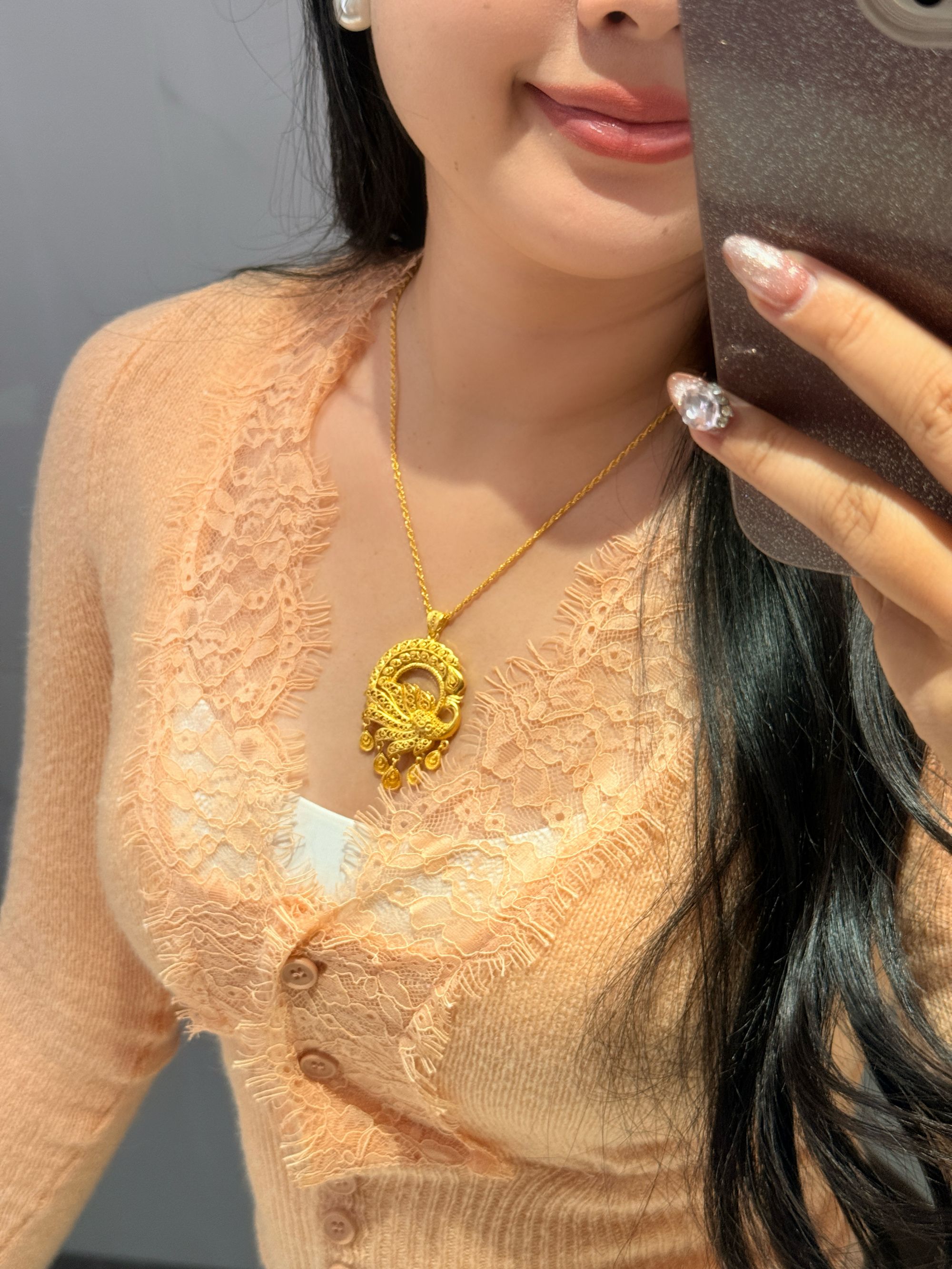 坠链均足银 【庙家古法孔雀套链】气质轻奢时尚百搭复古中古