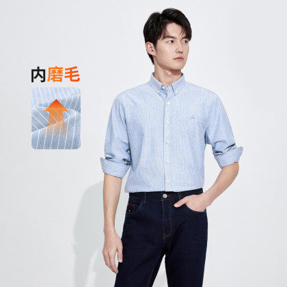 Navigare/纳维凯尔春夏男条纹商务适中春秋宽松薄款男士打底衬衫