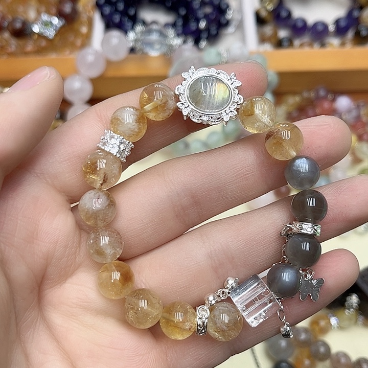 水晶手链未镶嵌黄塔晶