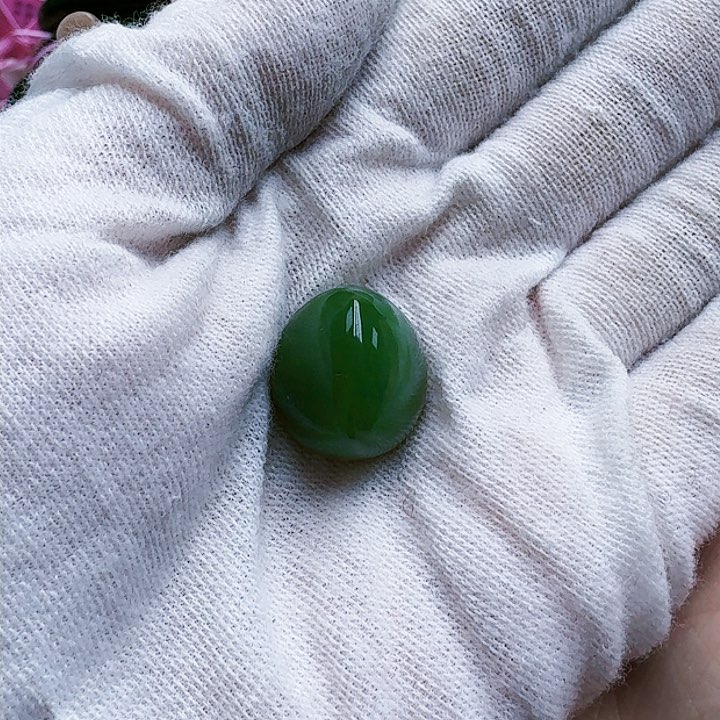 和田玉（碧玉）蛋面未镶嵌