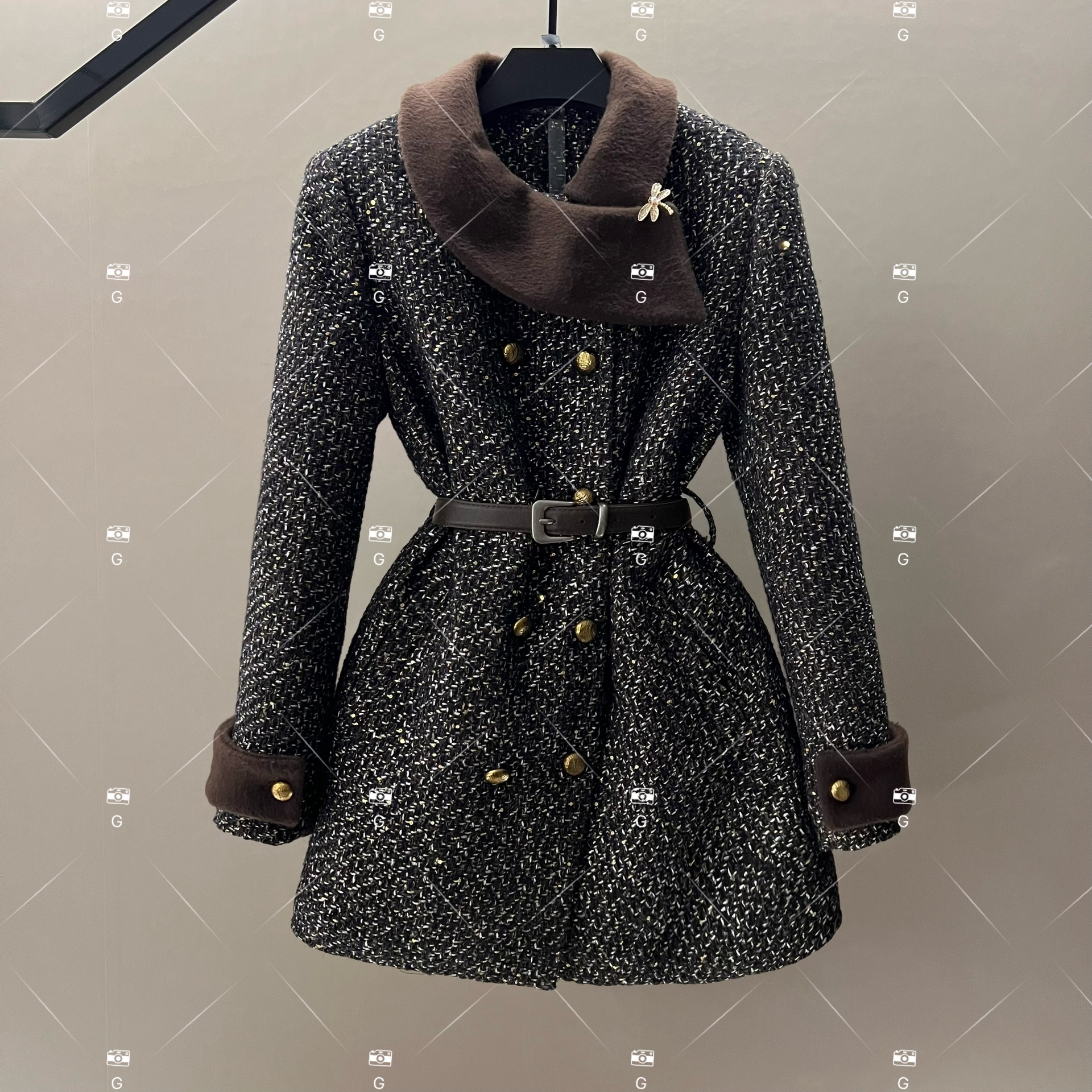 【楠楠】秋冬气质小香风设计师中长款羽绒服轻奢女 GS-57736