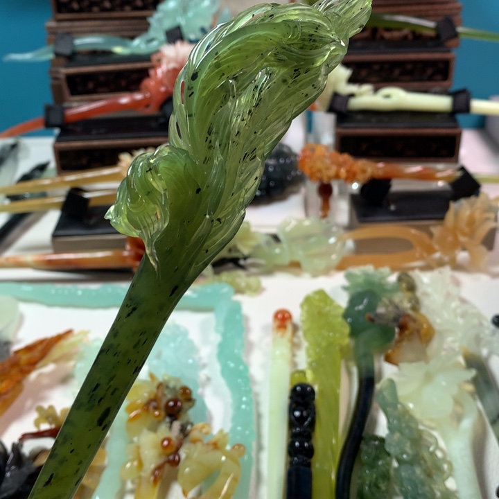 蛇纹石玉发簪未镶嵌