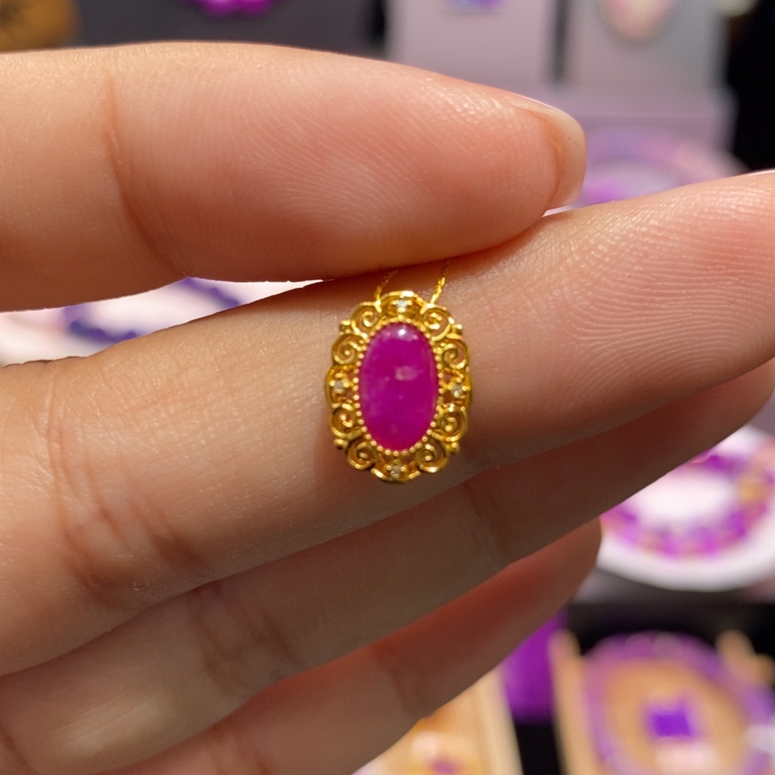 苏纪石（舒俱来）18K金镶嵌吊坠(不含链)