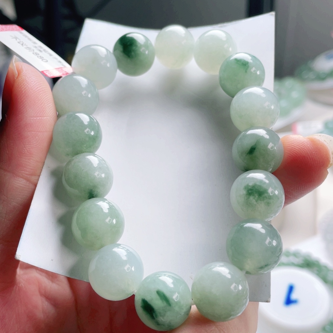 翡翠未镶嵌手链手串13