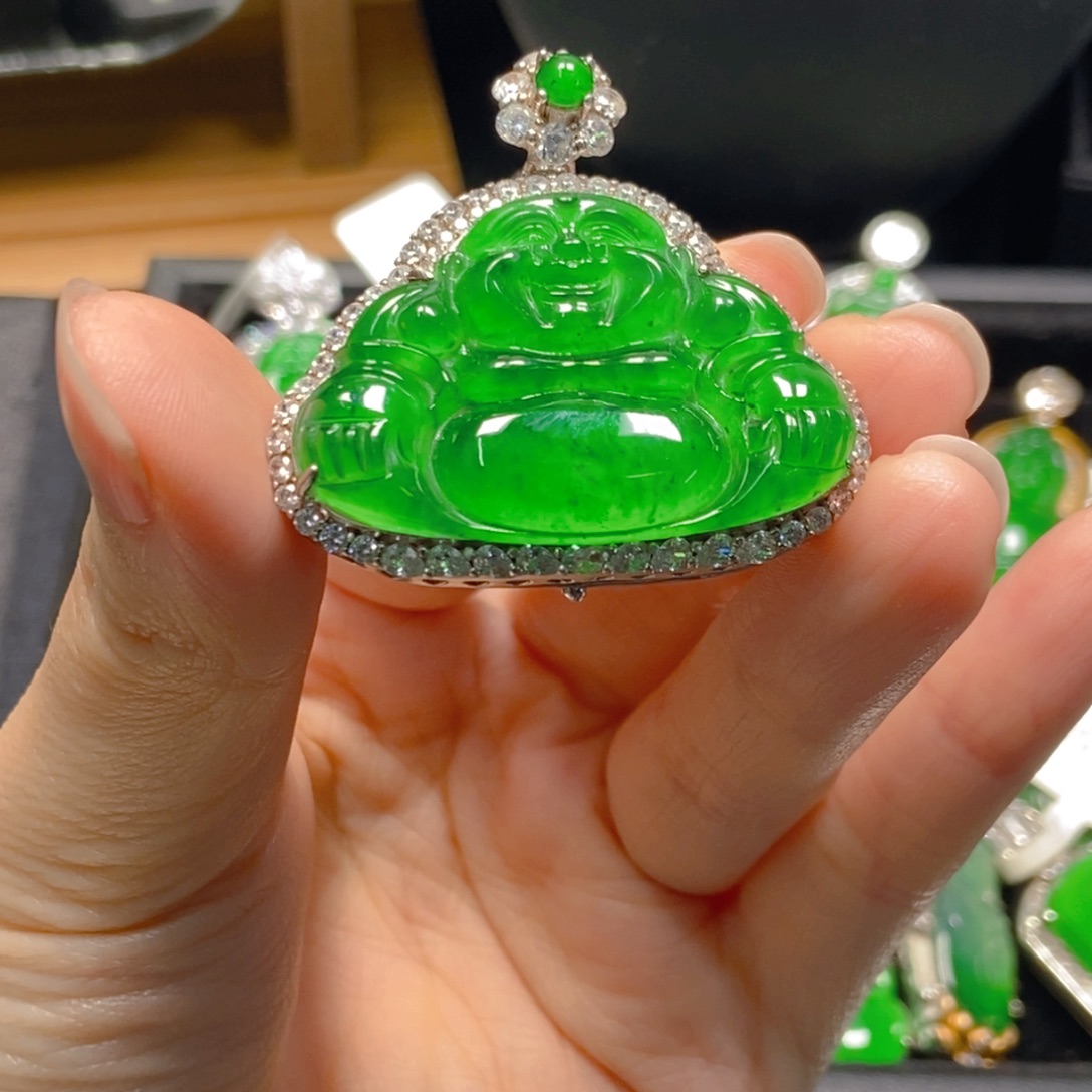 翡翠银S925镶嵌吊坠(不含链)