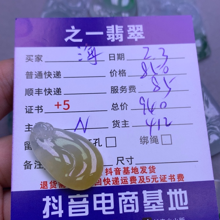 翡翠颈饰未镶嵌海****行