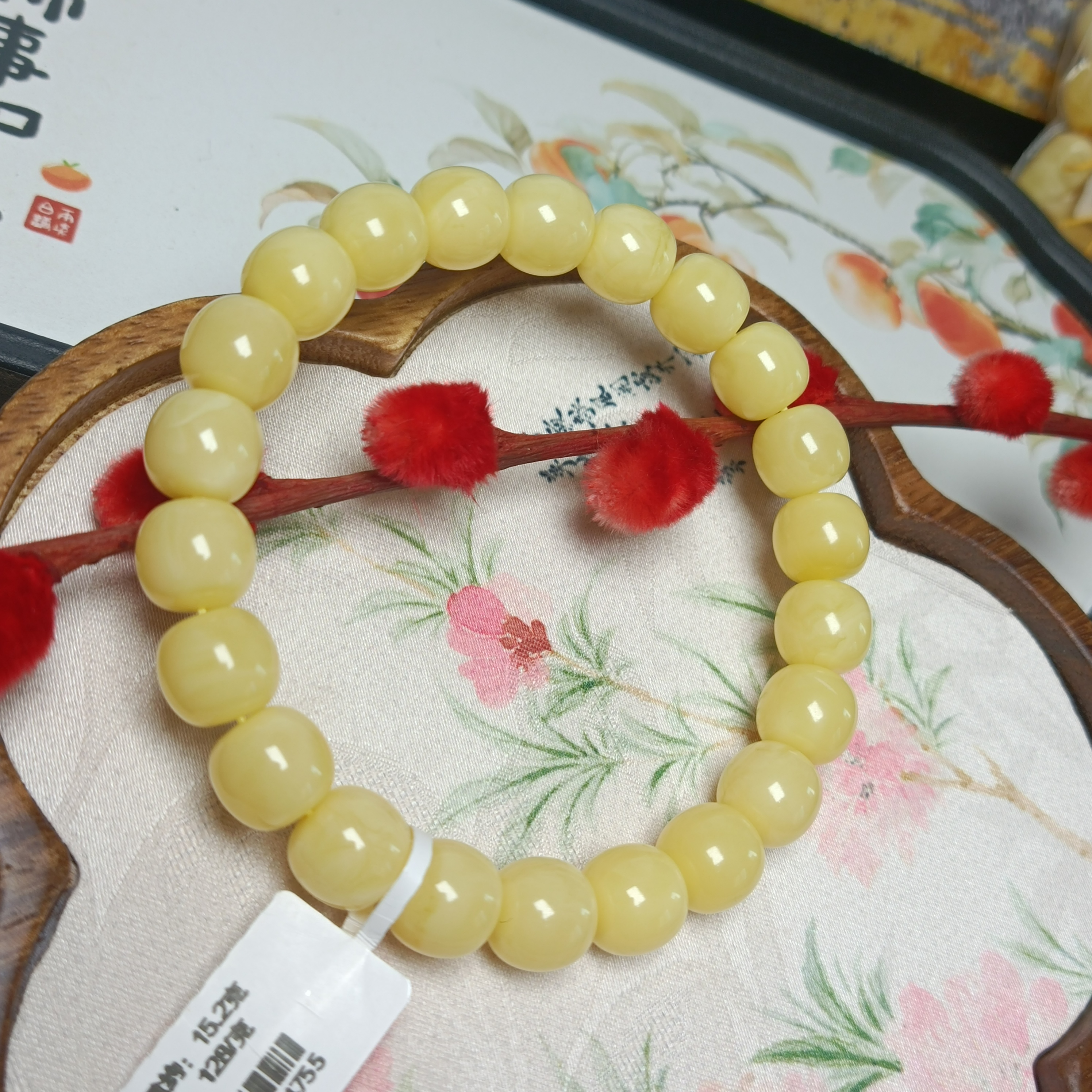 10.5浓浓蜡蜜蜡老型手串~精工高桩极限孤~俄料原矿~4755