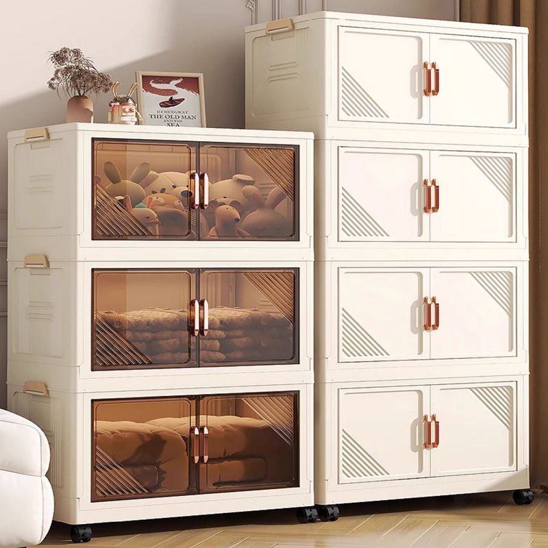 【80宽 拍4层发5层】折叠收纳柜免安装置物柜家用塑料多层储物柜子