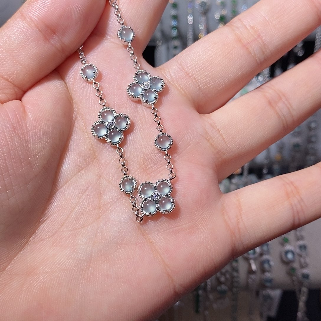 翡翠银S925镶嵌手链