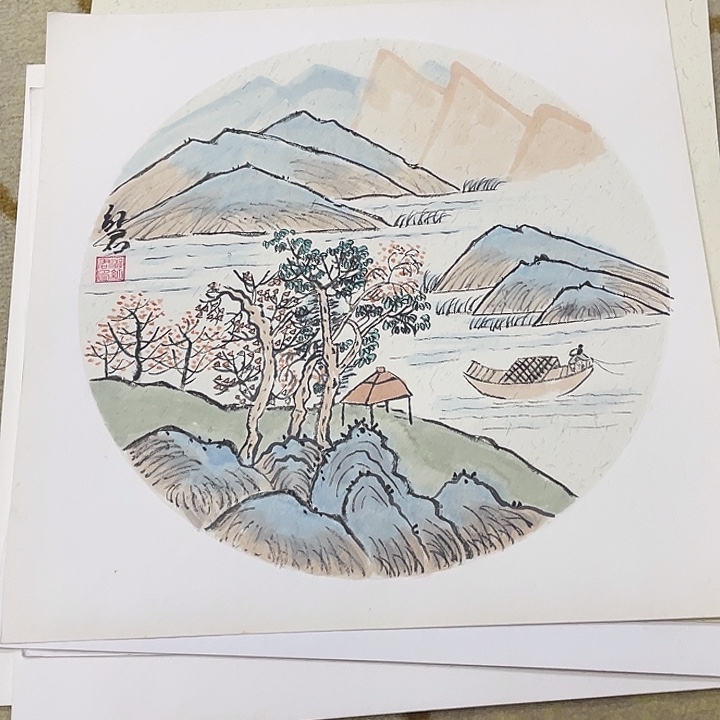 国画38-38卡纸作品艺